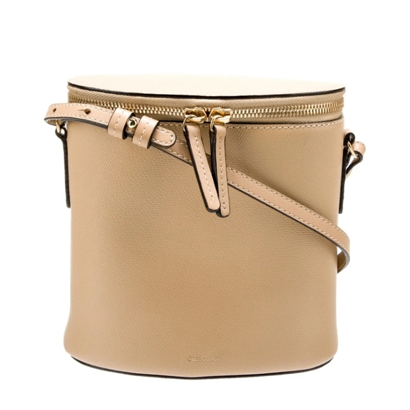Cuero&Mor $695 Leather Small Bucket Bag Beige Made In Spain